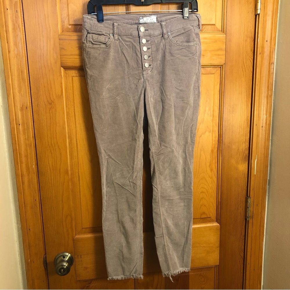 Free People Tan Button Fly Skinny Corduroy Jeans Size‎ 28
